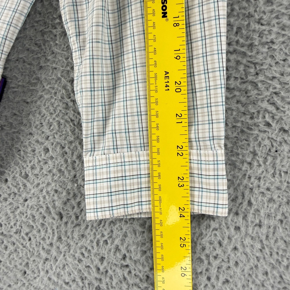 Patagonia Plaid Button Down Shirt Men Medium Blue Tan Long Sleeve Organic Cotton - Picture 7 of 13